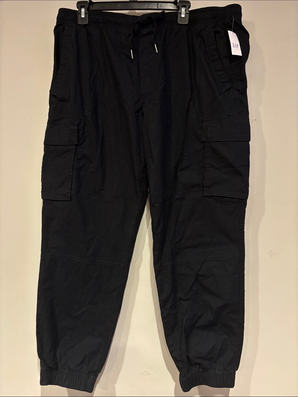 GAP Men's Black Cargo Joggers with Drawstring Waist